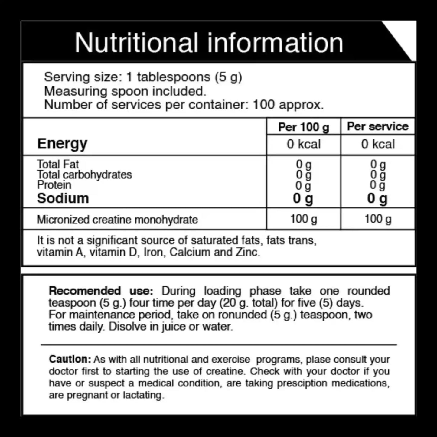 Creatine Iron Nutrition 500 Grams
