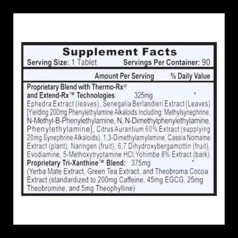 Lipodrene Hardcore 90 Tablets - Fat Burner