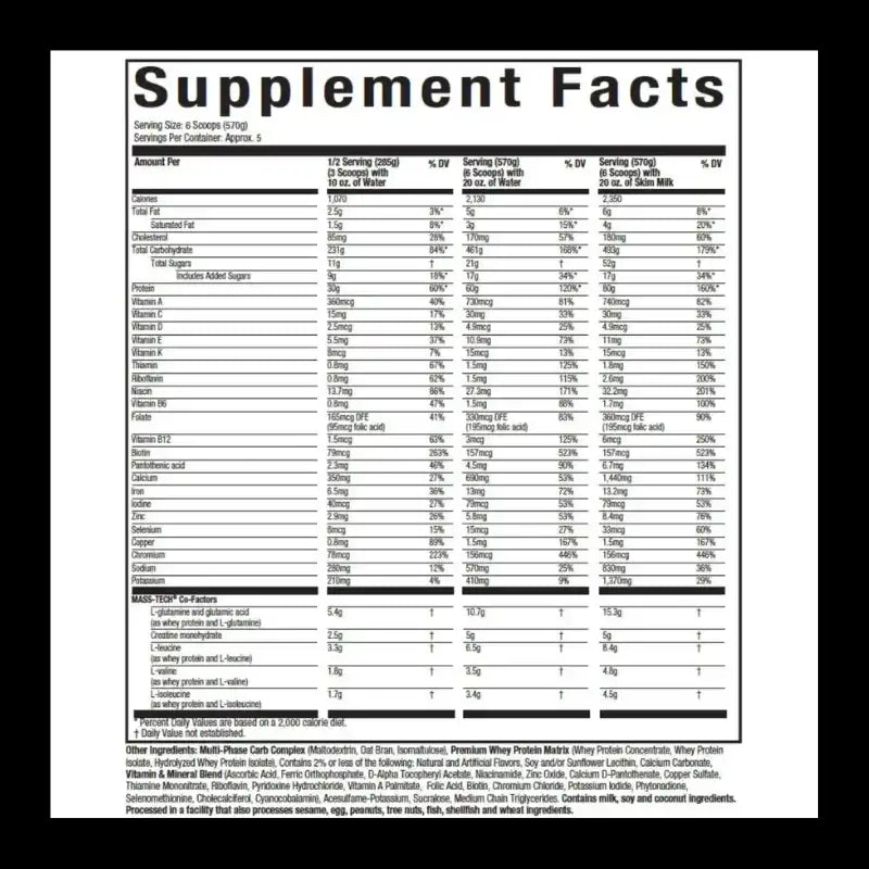 Mass Tech Extreme Protein 2000 6 Pounds Muscletech