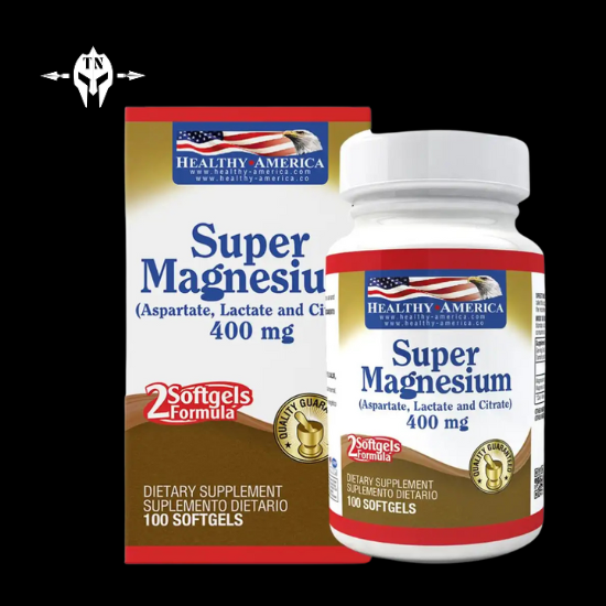 Super magnesio 400 mg 100 cápsulas Healthy America