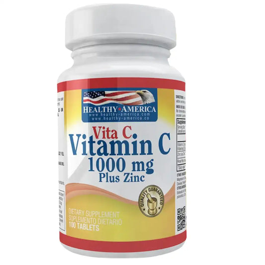 Vitamin C 1000 Mg Plus Zinc 100 Capsules Healthy America