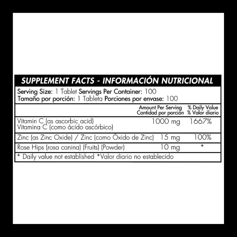 Vitamin C 1000 Mg Plus Zinc 100 Capsules Healthy America